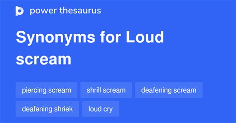 scream thesaurus|other words for loud scream.